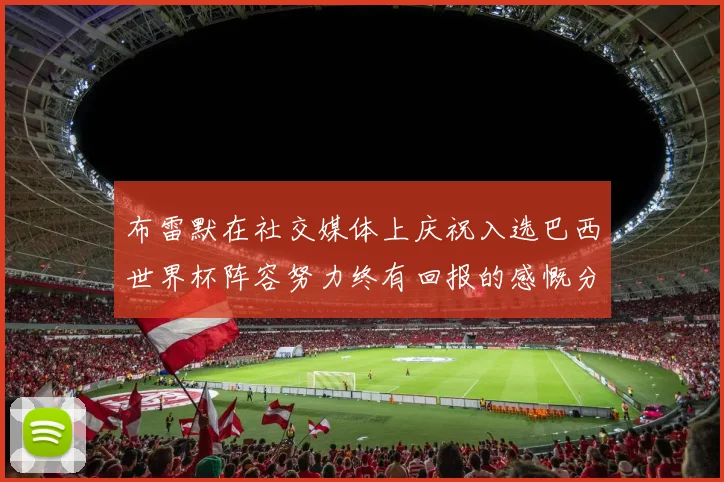 布雷默在社交媒体上庆祝入选巴西世界杯阵容努力终有回报的感慨分享